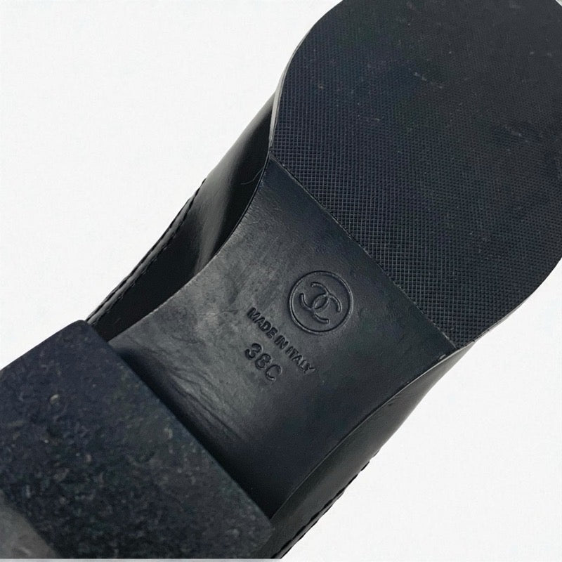 シャネル CHANEL ブーツ ショートブーツ 靴 シューズ ツイード ブラック ネイビー ブラウン ロゴ ベルト