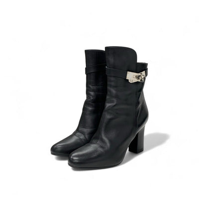 エルメス HERMES ジュウーズ ブーツ ショートブーツ 靴 シューズ レザー ブラック 黒 シルバー ケリー金具