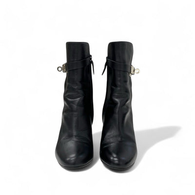 エルメス HERMES ジュウーズ ブーツ ショートブーツ 靴 シューズ レザー ブラック 黒 シルバー ケリー金具