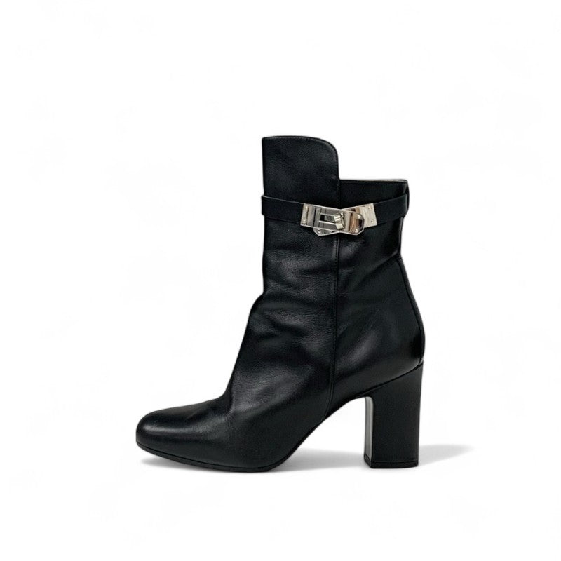 エルメス HERMES ジュウーズ ブーツ ショートブーツ 靴 シューズ レザー ブラック 黒 シルバー ケリー金具