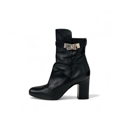 エルメス HERMES ジュウーズ ブーツ ショートブーツ 靴 シューズ レザー ブラック 黒 シルバー ケリー金具