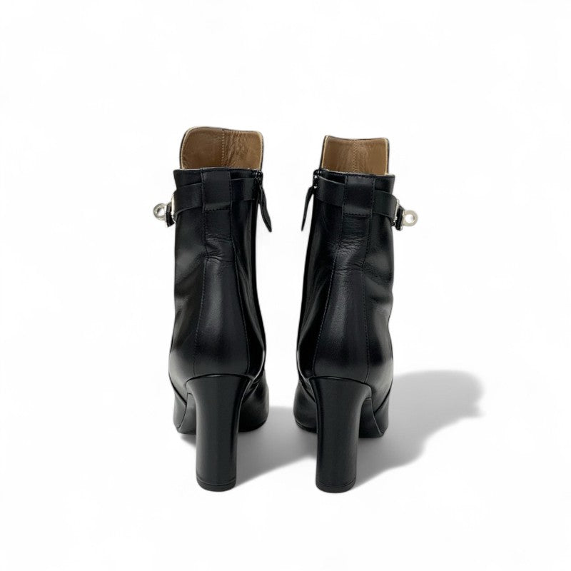 エルメス HERMES ジュウーズ ブーツ ショートブーツ 靴 シューズ レザー ブラック 黒 シルバー ケリー金具