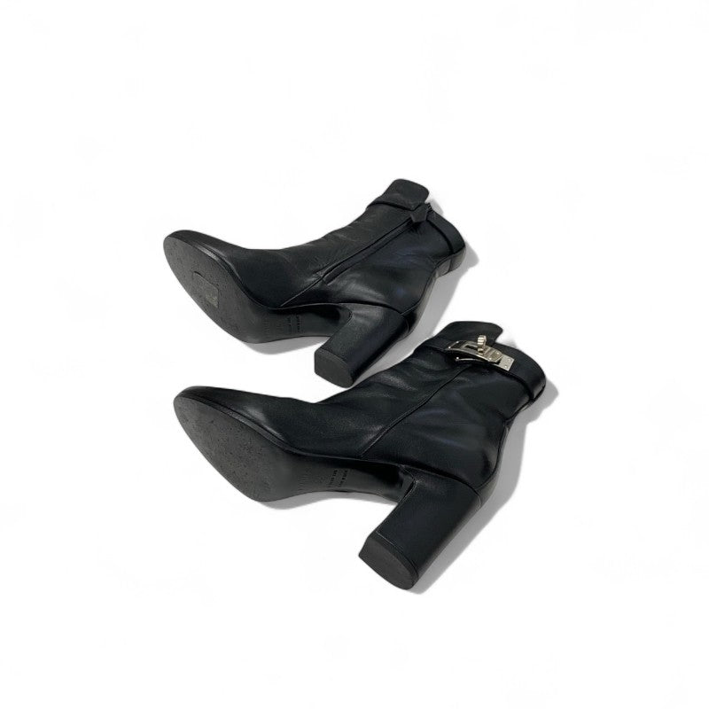 エルメス HERMES ジュウーズ ブーツ ショートブーツ 靴 シューズ レザー ブラック 黒 シルバー ケリー金具