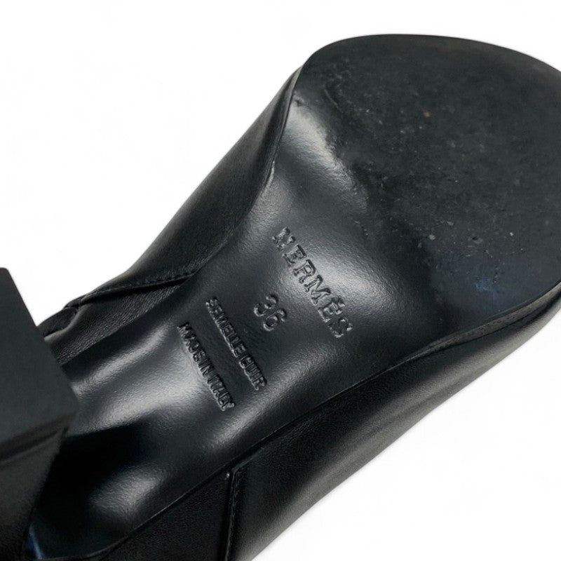 エルメス HERMES ジュウーズ ブーツ ショートブーツ 靴 シューズ レザー ブラック 黒 シルバー ケリー金具