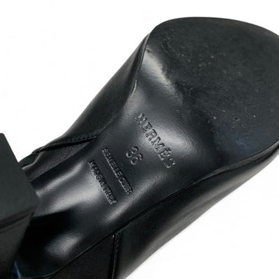 エルメス HERMES ジュウーズ ブーツ ショートブーツ 靴 シューズ レザー ブラック 黒 シルバー ケリー金具