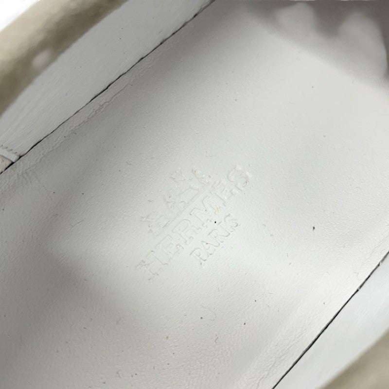 エルメス HERMES ゲーム スニーカー 靴 シューズ スエード ベージュ ピンクゴールド ケリー金具 スリッポン