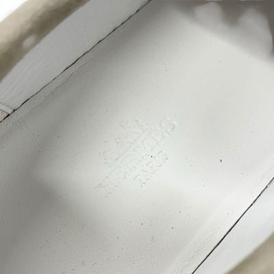エルメス HERMES ゲーム スニーカー 靴 シューズ スエード ベージュ ピンクゴールド ケリー金具 スリッポン