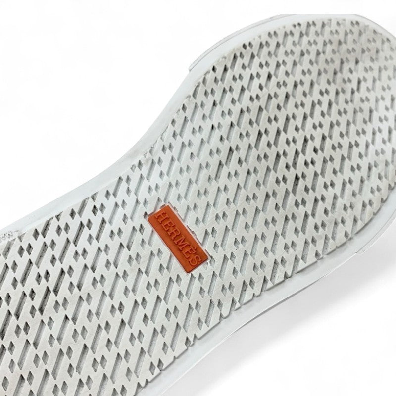 エルメス HERMES ゲーム スニーカー 靴 シューズ スエード ベージュ ピンクゴールド ケリー金具 スリッポン