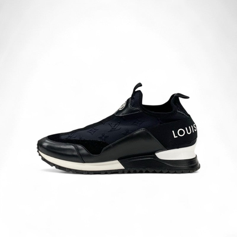 ルイヴィトン LOUIS VUITTON ランアウェイライン モノグラム スニーカー 靴 シューズ ファブリック レザー スエード ブラック ホワイト ロゴ インヒール