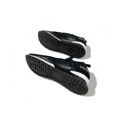 ルイヴィトン LOUIS VUITTON ランアウェイライン モノグラム スニーカー 靴 シューズ ファブリック レザー スエード ブラック ホワイト ロゴ インヒール