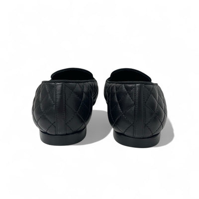 シャネル CHANEL フラットシューズ 靴 シューズ レザー ブラック マトラッセ ココマーク ローファー