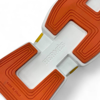 エルメス HERMES ギガ スニーカー 靴 シューズ ファブリック レザー イエロー ホワイト