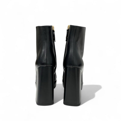 ルイヴィトン LOUIS VUITTON シェイクライン ブーツ ショートブーツ 靴 シューズ レザー ブラック ゴールド ロゴ アンクルブーツ