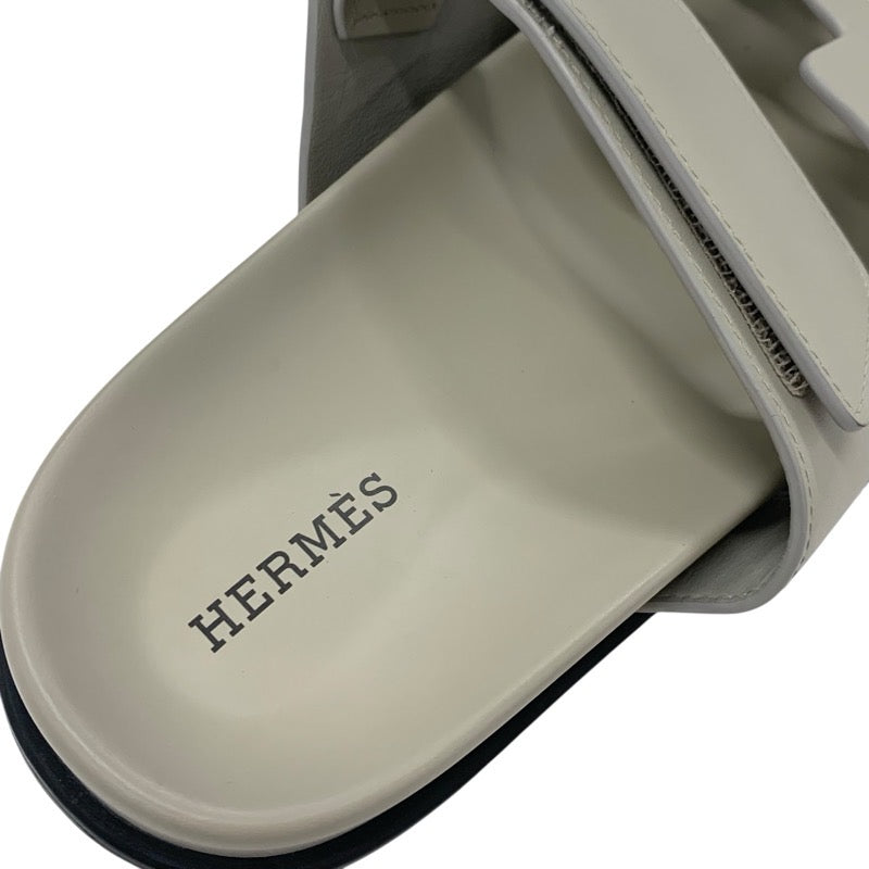 エルメス HERMES シプレ サンダル 靴 シューズ レザー ベージュ フラット ベルクロ ストラップ