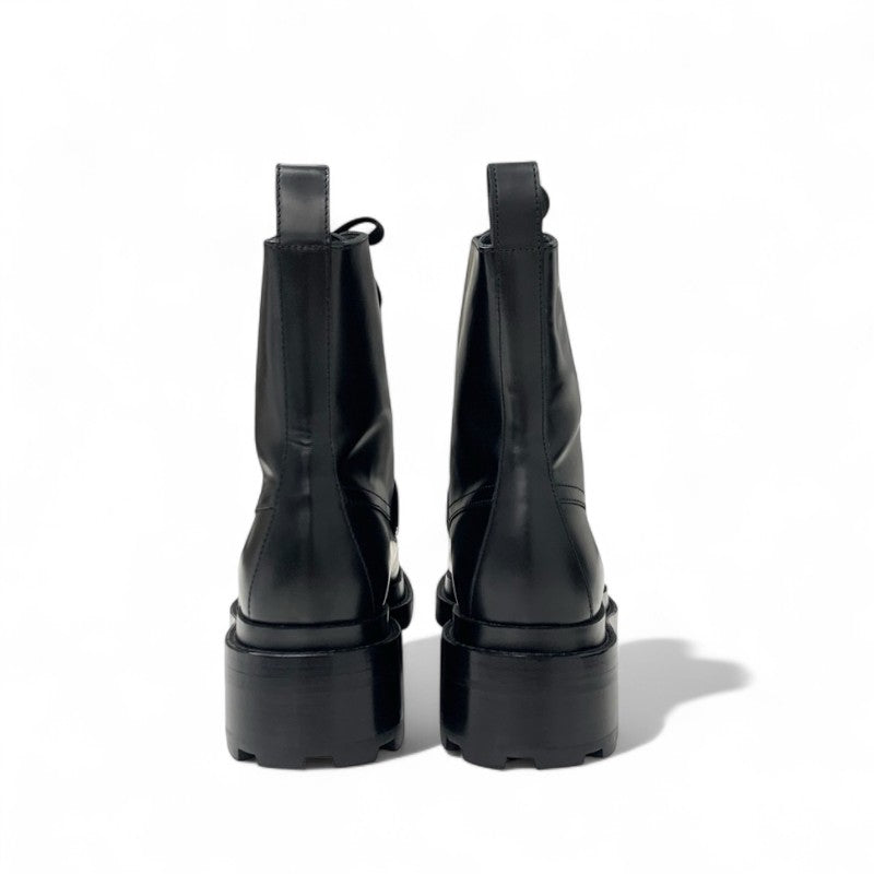 エルメス HERMES ファンク ブーツ ショートブーツ 靴 シューズ レザー ブラック 黒 シルバー ケリー金具 レースアップ