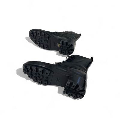 エルメス HERMES ファンク ブーツ ショートブーツ 靴 シューズ レザー ブラック 黒 シルバー ケリー金具 レースアップ