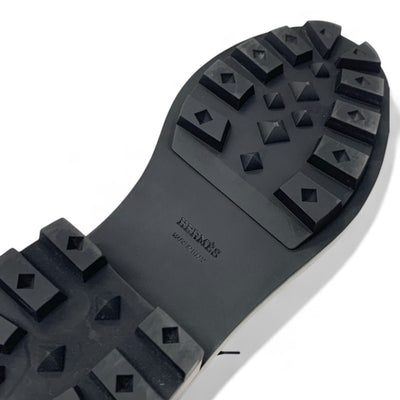 エルメス HERMES ファンク ブーツ ショートブーツ 靴 シューズ レザー ブラック 黒 シルバー ケリー金具 レースアップ