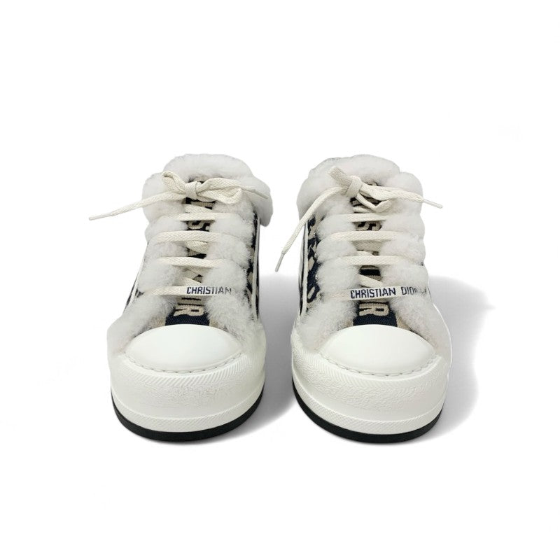 クリスチャンディオール CHRISTIAN DIOR WALK'N'DIOR スニーカー 靴 シューズ ファブリック ムートン ネイビー ホワイト