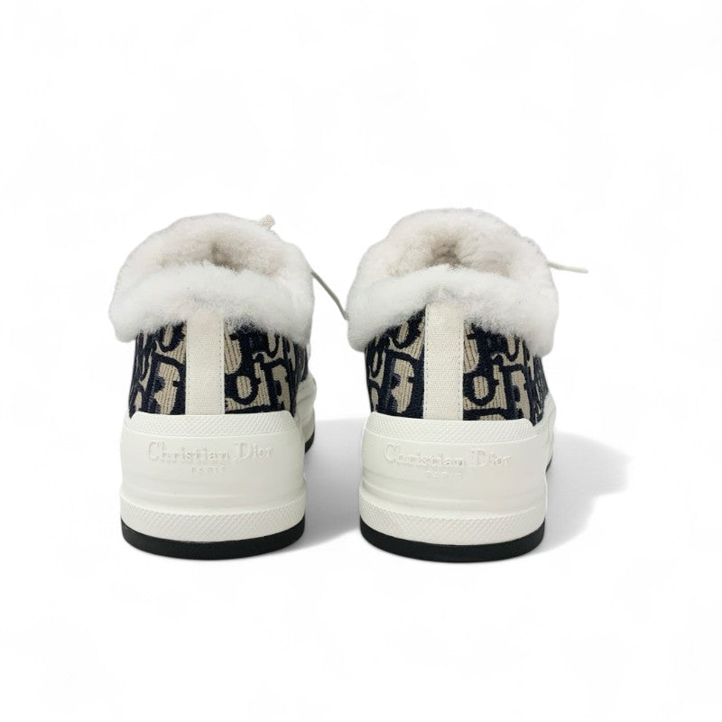 クリスチャンディオール CHRISTIAN DIOR WALK'N'DIOR スニーカー 靴 シューズ ファブリック ムートン ネイビー ホワイト