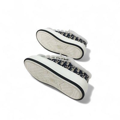 クリスチャンディオール CHRISTIAN DIOR WALK'N'DIOR スニーカー 靴 シューズ ファブリック ムートン ネイビー ホワイト