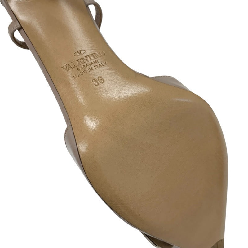 ヴァレンティノ VALENTINO パンプス 靴 シューズ レザー ピンクベージュ 未使用 Vロゴ スリングバック