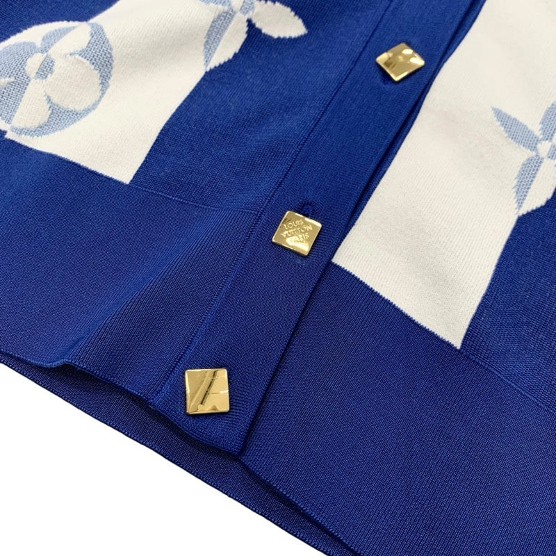 ルイヴィトン LOUIS VUITTON モノグラム トップス ブルー ホワイト カーディガン セーター ストライプ