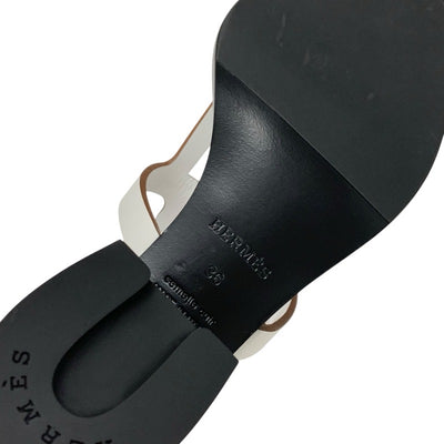 エルメス HERMES イジー サンダル 靴 シューズ レザー ホワイト ミュール
