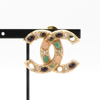 シャネル CHANEL ブローチ コサージュ ゴールド マルチカラー ココマーク ピンブローチ