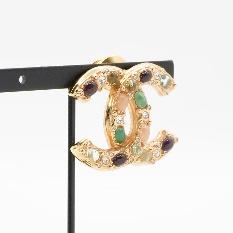 シャネル CHANEL ブローチ コサージュ ゴールド マルチカラー ココマーク ピンブローチ
