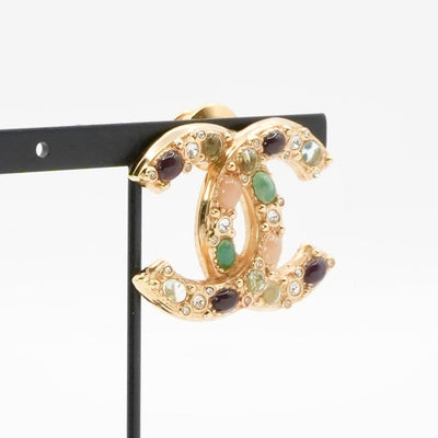 シャネル CHANEL ブローチ コサージュ ゴールド マルチカラー ココマーク ピンブローチ