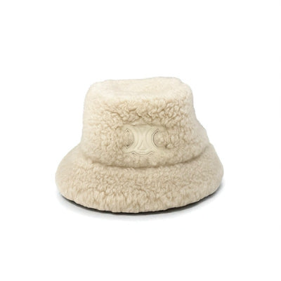 セリーヌ CELINE 帽子 カシミア ベージュ トリオンフ ロゴ バケットハット