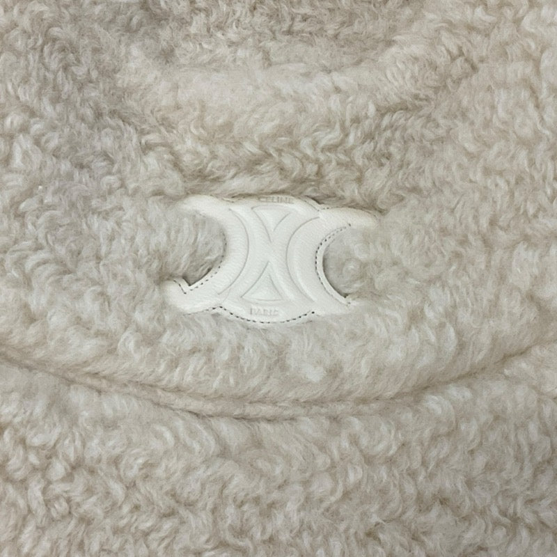 セリーヌ CELINE 帽子 カシミア ベージュ トリオンフ ロゴ バケットハット