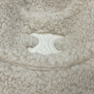 セリーヌ CELINE 帽子 カシミア ベージュ トリオンフ ロゴ バケットハット