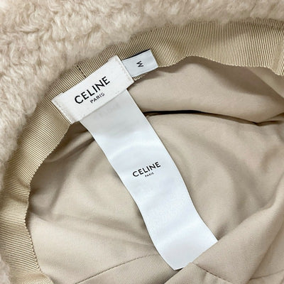 セリーヌ CELINE 帽子 カシミア ベージュ トリオンフ ロゴ バケットハット