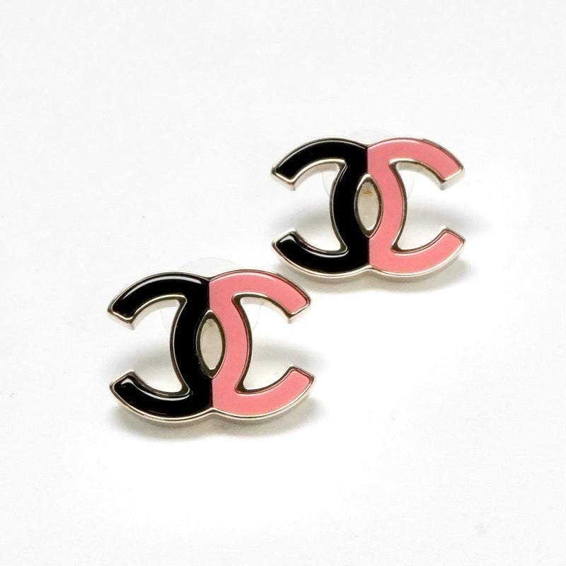 シャネル CHANEL ピアス イヤリング ゴールド ブラック ピンク ココマーク バイカラー