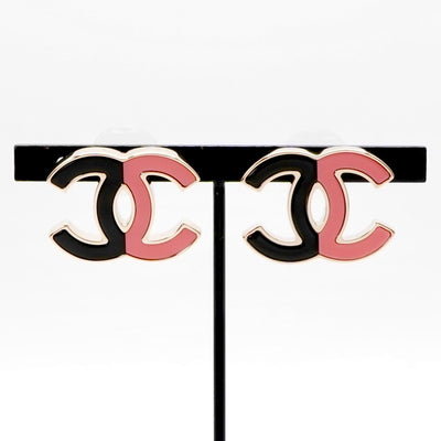 シャネル CHANEL ピアス イヤリング ゴールド ブラック ピンク ココマーク バイカラー