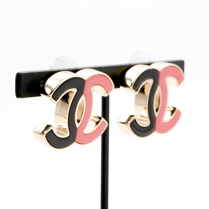 シャネル CHANEL ピアス イヤリング ゴールド ブラック ピンク ココマーク バイカラー