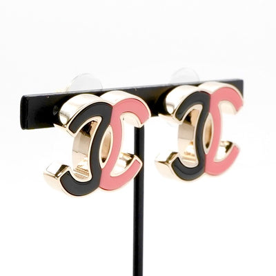 シャネル CHANEL ピアス イヤリング ゴールド ブラック ピンク ココマーク バイカラー