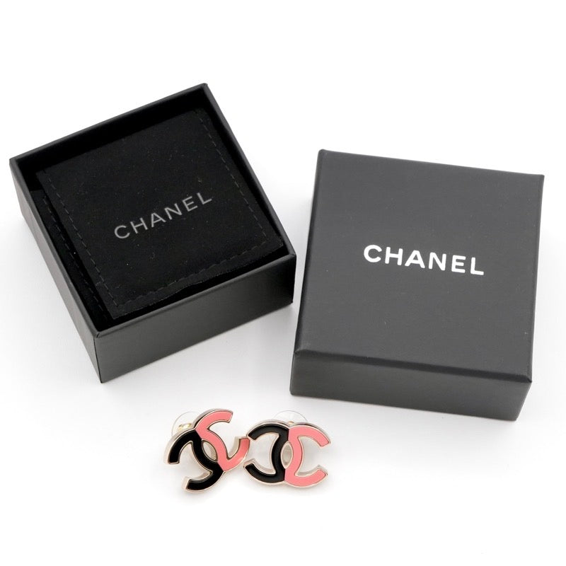シャネル CHANEL ピアス イヤリング ゴールド ブラック ピンク ココマーク バイカラー