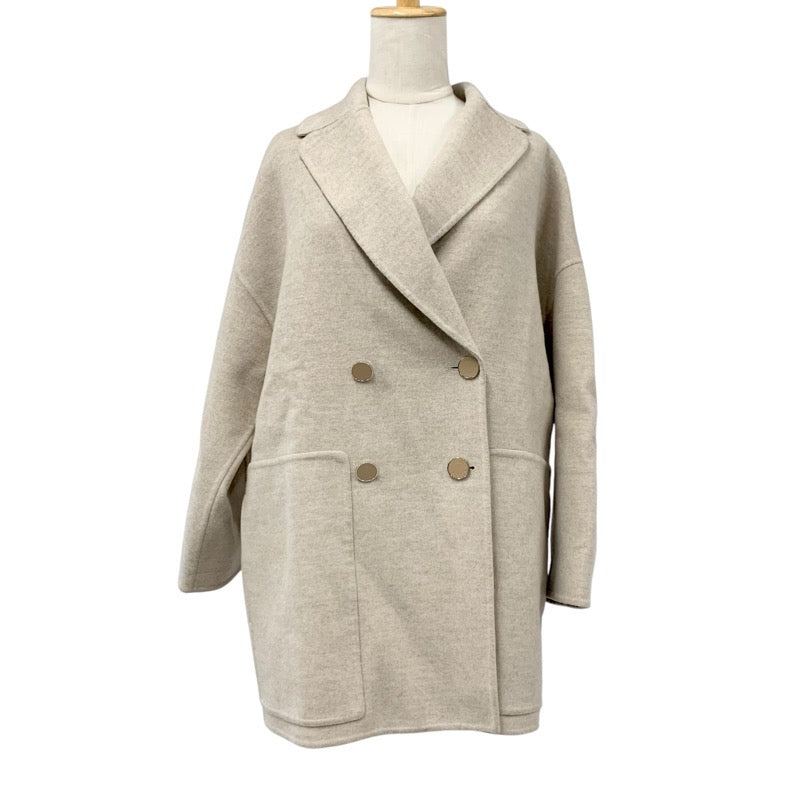 エルメス HERMES アウター カシミヤ ベージュ コート セリエボタン