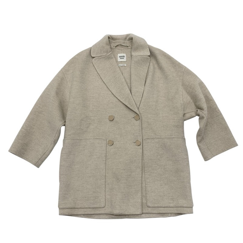 エルメス HERMES アウター カシミヤ ベージュ コート セリエボタン