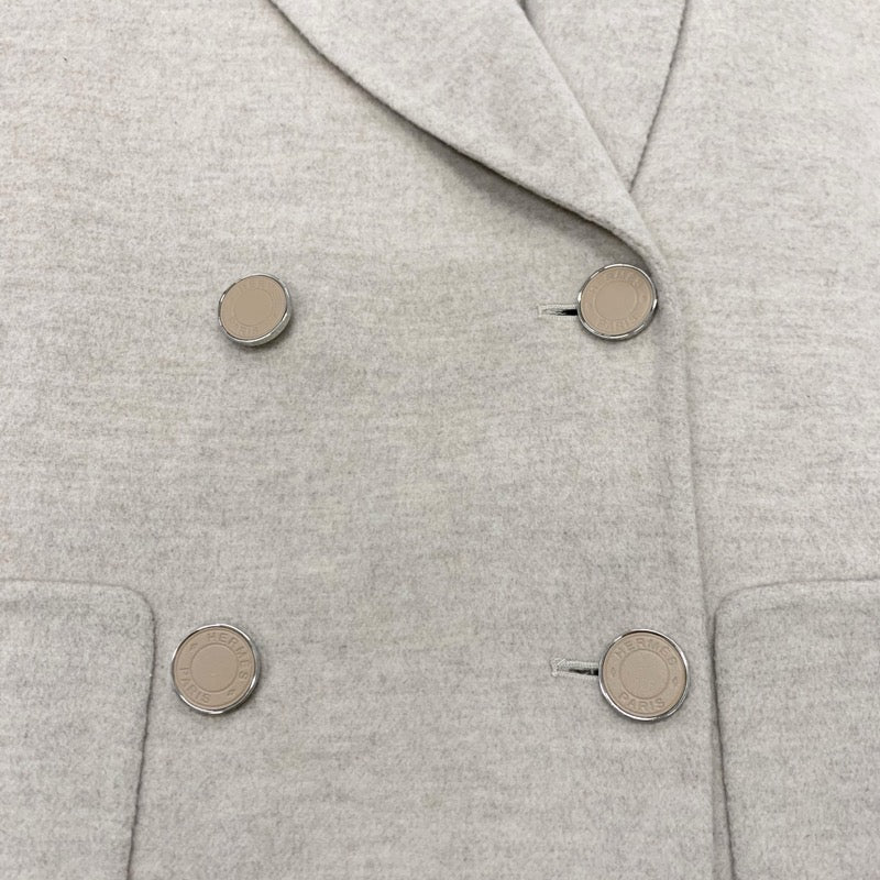 エルメス HERMES アウター カシミヤ ベージュ コート セリエボタン