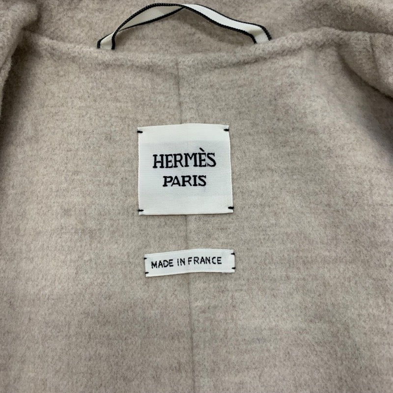 エルメス HERMES アウター カシミヤ ベージュ コート セリエボタン