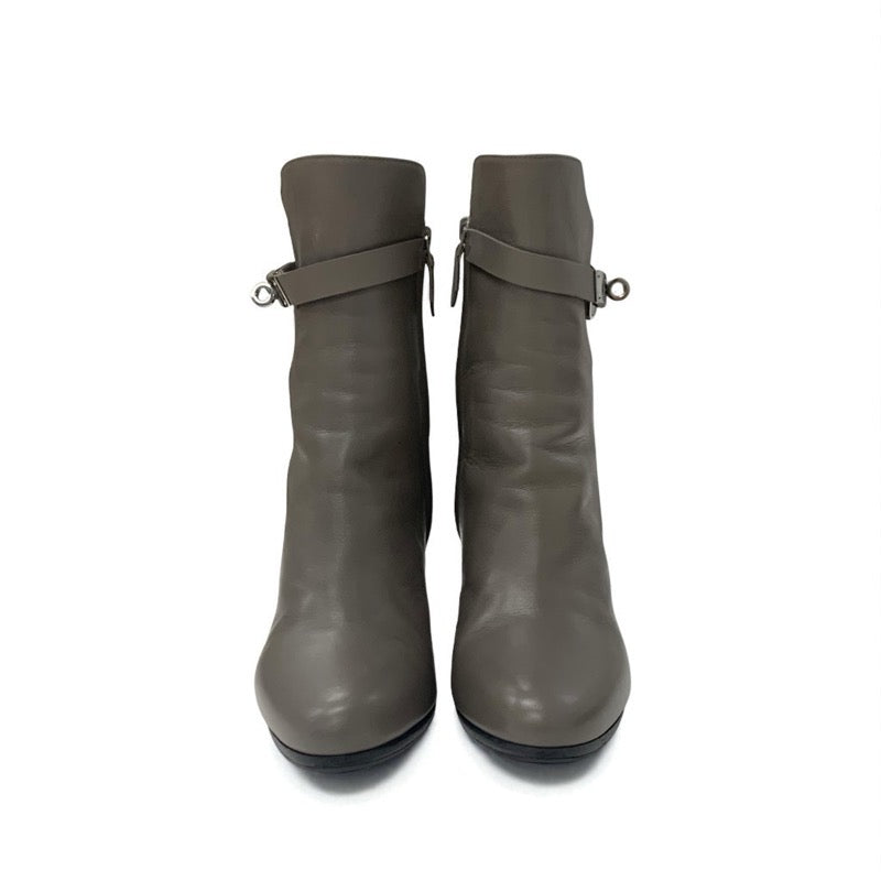 エルメス HERMES ジュウーズ ブーツ ショートブーツ 靴 シューズ レザー グレージュ シルバー ケリー金具