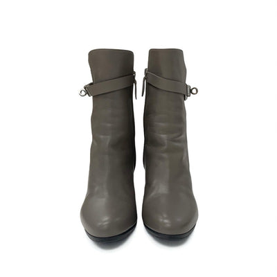 エルメス HERMES ジュウーズ ブーツ ショートブーツ 靴 シューズ レザー グレージュ シルバー ケリー金具