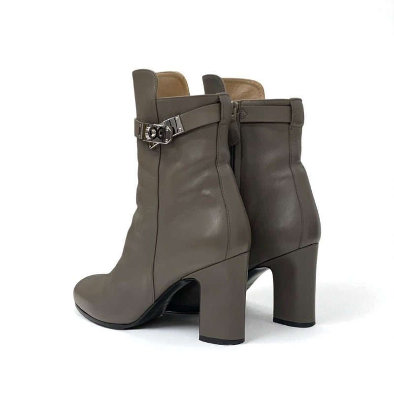 エルメス HERMES ジュウーズ ブーツ ショートブーツ 靴 シューズ レザー グレージュ シルバー ケリー金具