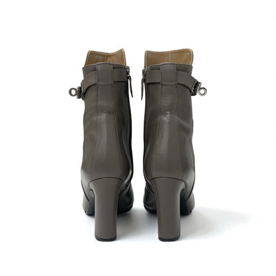 エルメス HERMES ジュウーズ ブーツ ショートブーツ 靴 シューズ レザー グレージュ シルバー ケリー金具