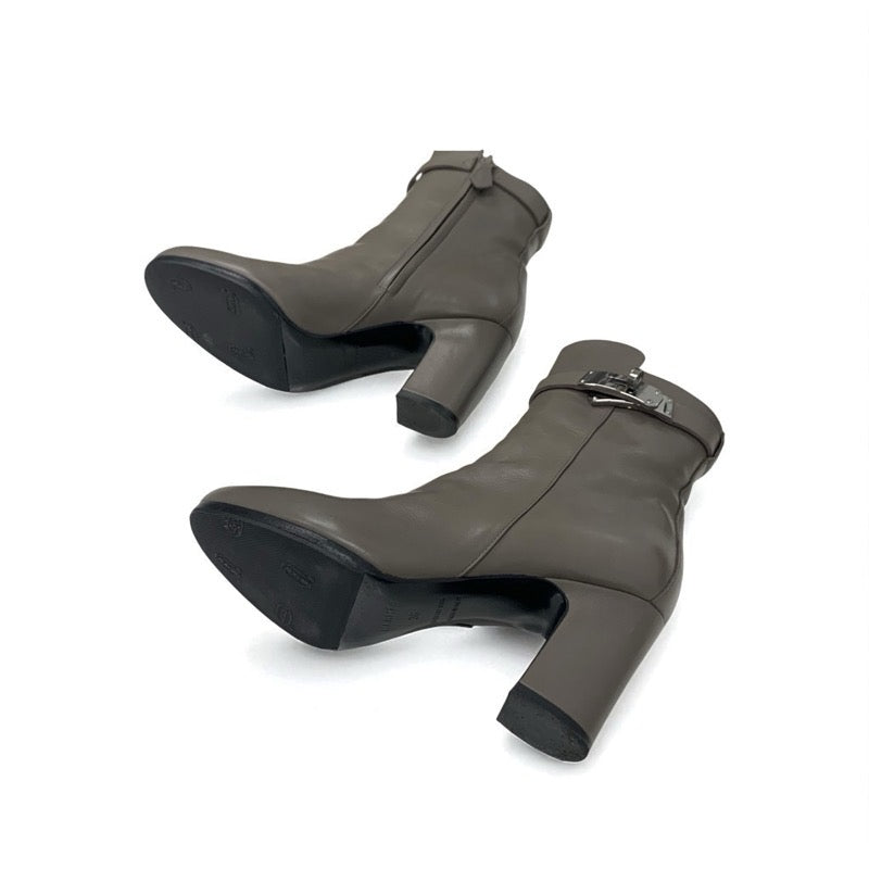 エルメス HERMES ジュウーズ ブーツ ショートブーツ 靴 シューズ レザー グレージュ シルバー ケリー金具