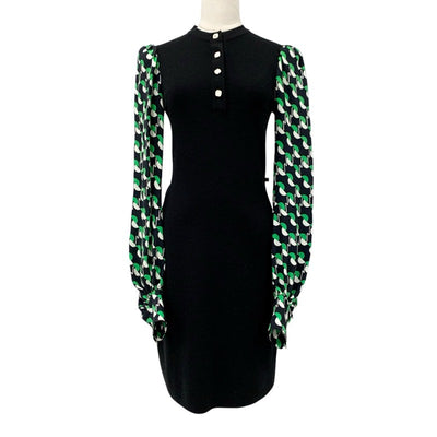 ルイヴィトン LOUIS VUITTON ワンピース ウール ブラック グリーン モノグラム ドレス ニット