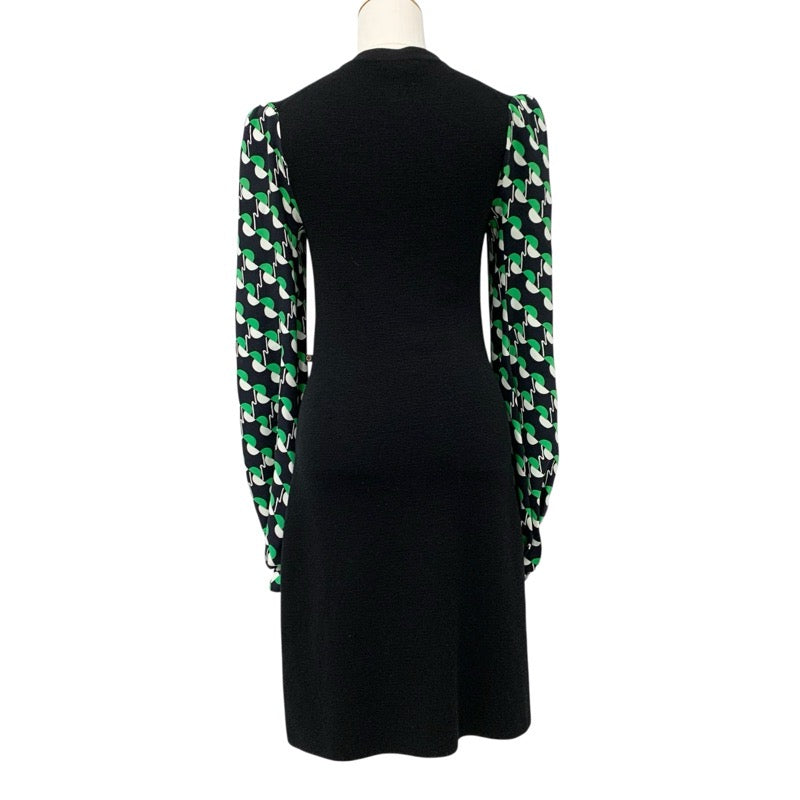 ルイヴィトン LOUIS VUITTON ワンピース ウール ブラック グリーン モノグラム ドレス ニット